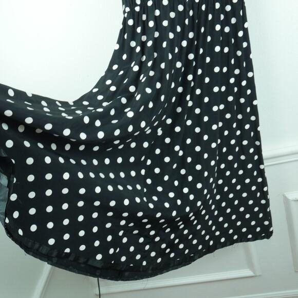 Vintage Small Dress Polka Dot Fit Flare 90s Retro Rockabilly Preppy Midi Punk - Picture 4 of 11